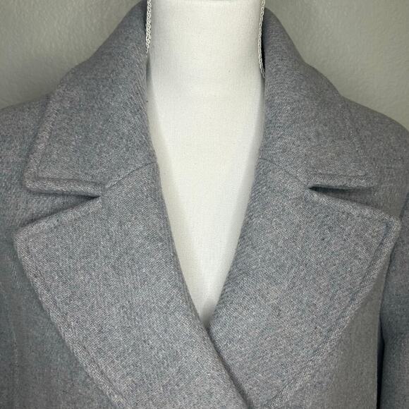 Talbots new without tags gray wool blend lined pea coat size 16 - Picture 2 of 16